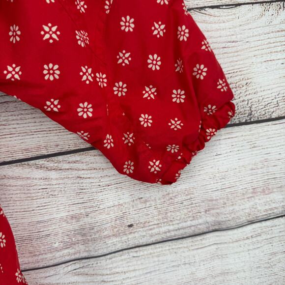 Obermeyer Snow Flake Print Ski Snowboard Jacket Juniors 12 Red White Youth - Picture 15 of 15